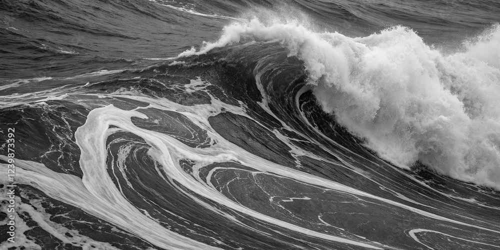 Aufkleber a wave with foam on top of it