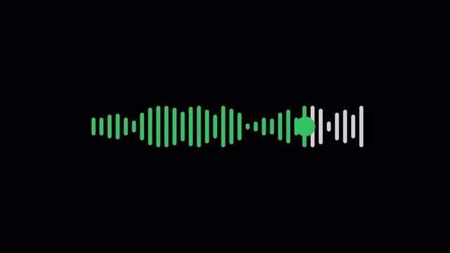 Pack of 10 Audio Wave Voice Message Sound Recorded. Received and sent talking messages isolated | Transparent Background | 4K UHD ProRes 4444 | Alpha