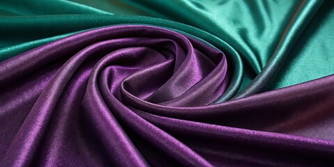 Obraz premium A purple and green fabric is rolled up
