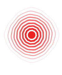 Circle red earthquake icon stock illustration