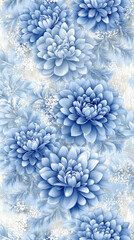 Blue floral pattern with intricate details