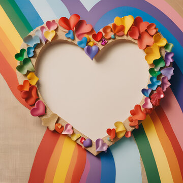 Rianbow Heart Frame Valentine day