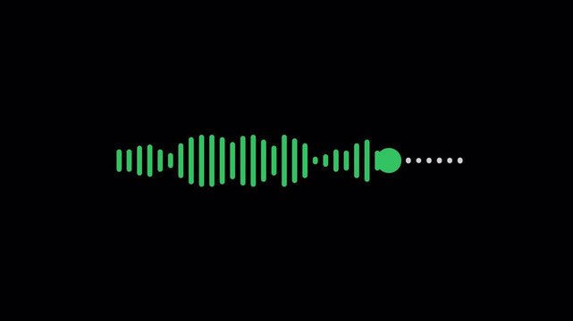 Pack of 10 Audio Wave Voice Message Sound Recorded. Received and sent talking messages isolated | Transparent Background | 4K UHD ProRes 4444 | Alpha