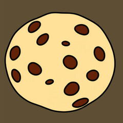 Illustration Chocolate Chip Cookie Isolated Background Dessert Icon