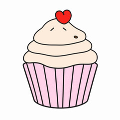 Illustration Cupcake Isolated Background Dessert Icon
