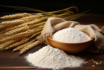 Rustic Baking Ingredients on a Wooden Table
