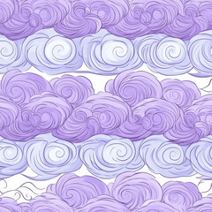 Seamless pattern of swirling purple clouds