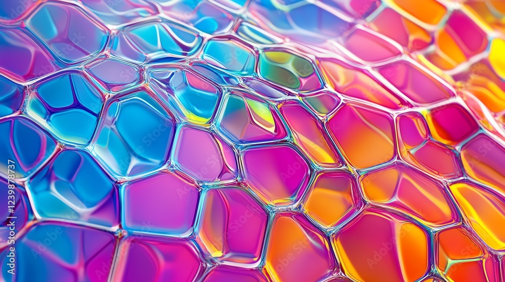 Poster colorful bubble patterns create a vibrant display of light and texture in abstract art