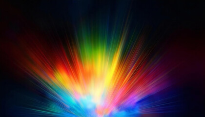 Obraz premium Rainbow prism light on a black background. Rainbow light. Abstract refraction of sunlight prism effect.