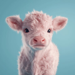 Fototapeta premium 3d cute pink cow