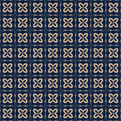 Indonesian traditional fabric pattern illustration (Kawung) with cream and navy color. Vector traditional fabric 