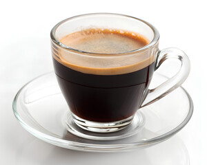 Obraz premium Glass cup of espresso coffee isolated on white background