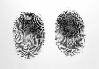Monochrome Fingerprints on White Background Surrealism Soft Shadows