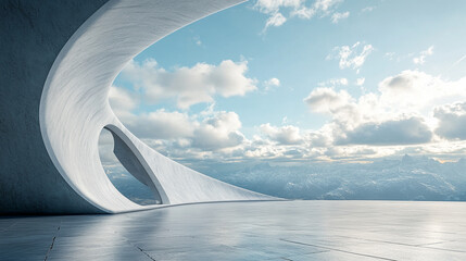 A futuristic urban landscape depicted with advanced 3D visualization, showcasing sleek architecture, dynamic lighting, and modern aesthetics with a blurred, empty space for captions.

