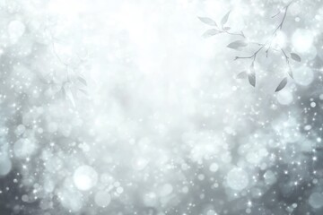 Abstract White and Silver Background with Glimmering Lights for Christmas and New Year Celebrations