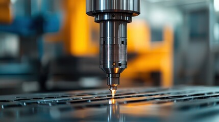 Molding industrial concept. Close up of aluminum mold cooling under high pressure manufacturing process