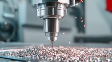 Molding industrial concept. Conceptual Rendering of Aluminum Being Shaped by Industrial Machinery