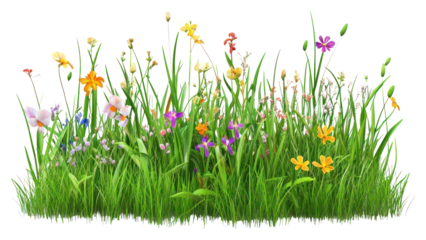 PNG Flowers grass colorful nature.