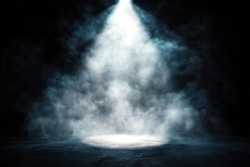 Fototapeta premium spotlight smoke dramatic atmosphere noir photography high contrast dark background mystery