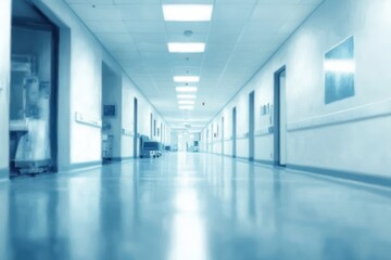 Obraz premium Blurred Hospital Corridor Soft Light Impressionism Abstract Tranquil Medical Environment