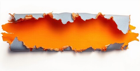 Torn Paper Edge with Vibrant Orange Background and Dramatic Lighting for Abstract Design