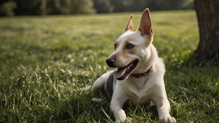 Dog playing in the park