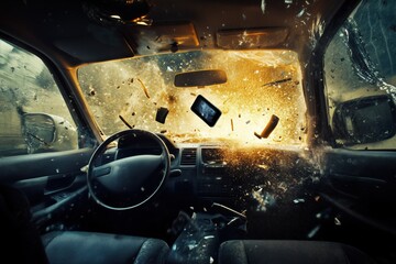 automobile accident caused by cell phone use while driving a car