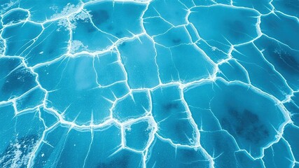 Crystal clear cracks in the surface of a frozen ocean, frozen ocean, blue colors, crystal clear