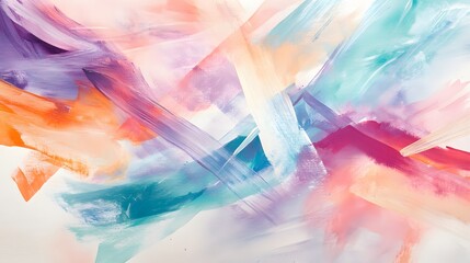 Abstract Pastel Brushstrokes Swirling Colors Canvas Art