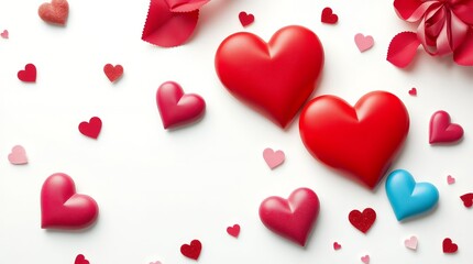 Romantic Red Hearts Valentine's Day Background Image