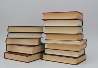 Stack of books isolated on transparent background Generative Ai