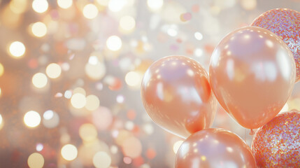 Birthday party balloons, colourful balloons background