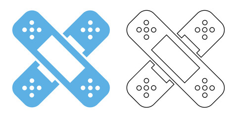 plaster bandage icon vector, medical apps, healthcare, first aid kits, hospitals, clinics, pharmacies, and wound care pictogram symbol ui and ux design, glyphs and stroke line