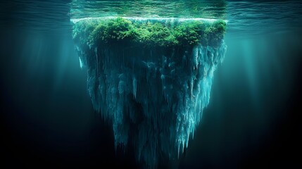 Exploring Submerged Icebergs Underwater World Nature Photography Arctic Environment Aerial View Natural Beauty