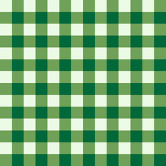 Green checkered pattern in a stylish plaid design for festive themes, vector illustration.