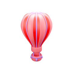 Obraz premium 3d rendered of a big red air balloon on white background 
