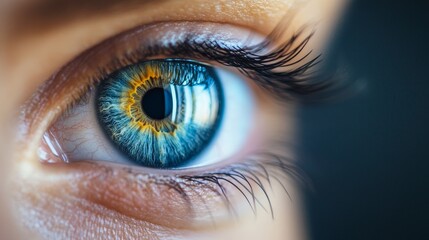 Fototapeta premium Blue human eye