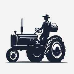 farmer truck car vector illustration