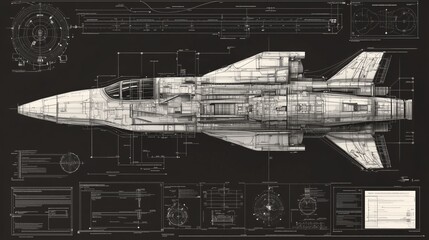 Spaceship design drawings