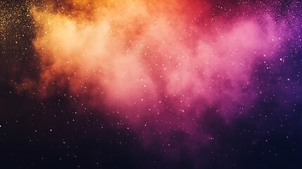 Abstract cosmic nebula with vibrant colors and glittering dust.