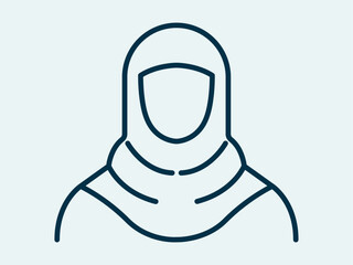 Headscarf icon. Fasting ramadan icon. Outline icon concept.