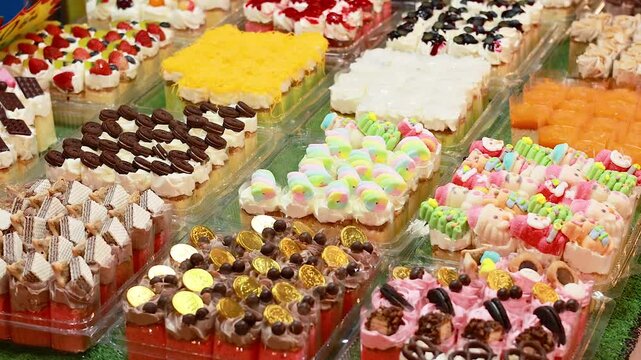 Colorful Thai Desserts at Floating Market