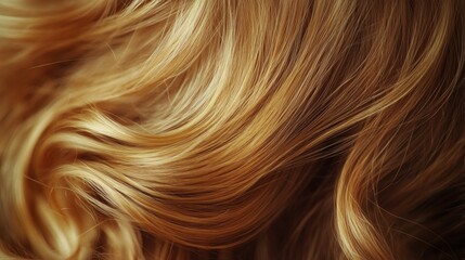 Naklejka premium Strand of curly, golden hair close up