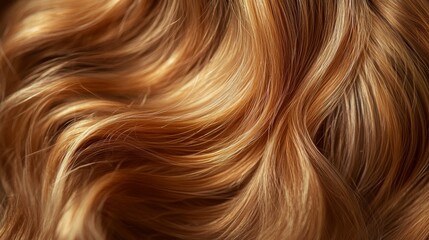 Fototapeta premium Strand of curly, golden hair close up