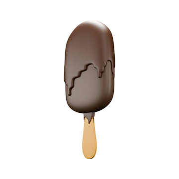 a 3d illustration of sweet ice crem full chocolate 