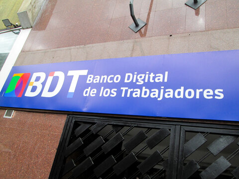 Iconic Venezuelan State bank, Banco Digital de Los Trabajadores BDT.Editorial, editorial illustrative. Venezuela, Caracas February 02, 2025.