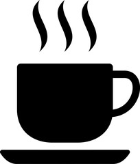 vector cup of hot drink. icon, symbol,