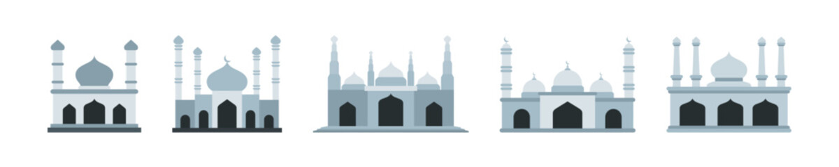 mosque vector set. icon, illustration, symbol