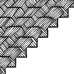 Woven texture corner border