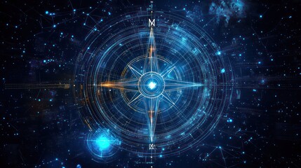 Obraz premium Celestial compass guiding through cosmos.